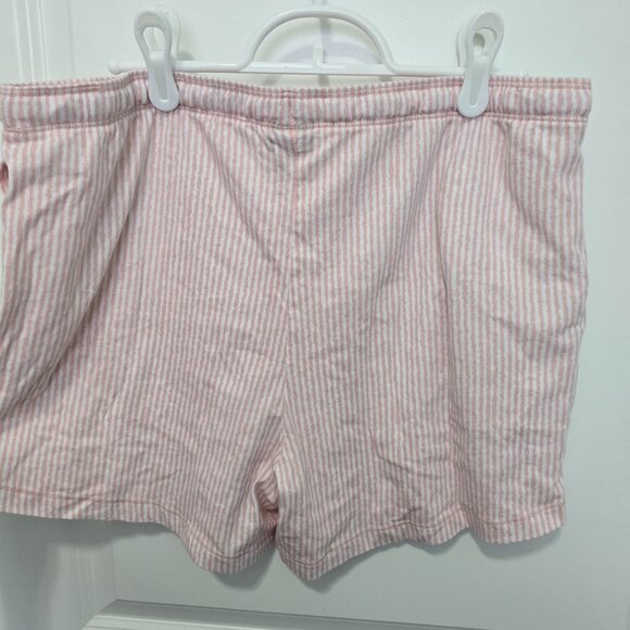 Felina Womens Pajama Shorts Sleep Lounge Drawstring Size Large Pink White - Picture 2 of 5